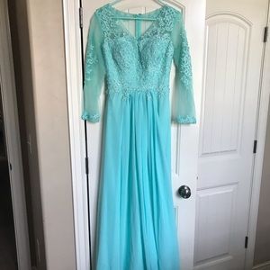 Gorgeous dress with turquoise embellishments